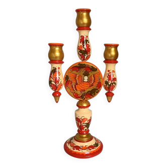 Grand bougeoir chandelier khokhloma russe
