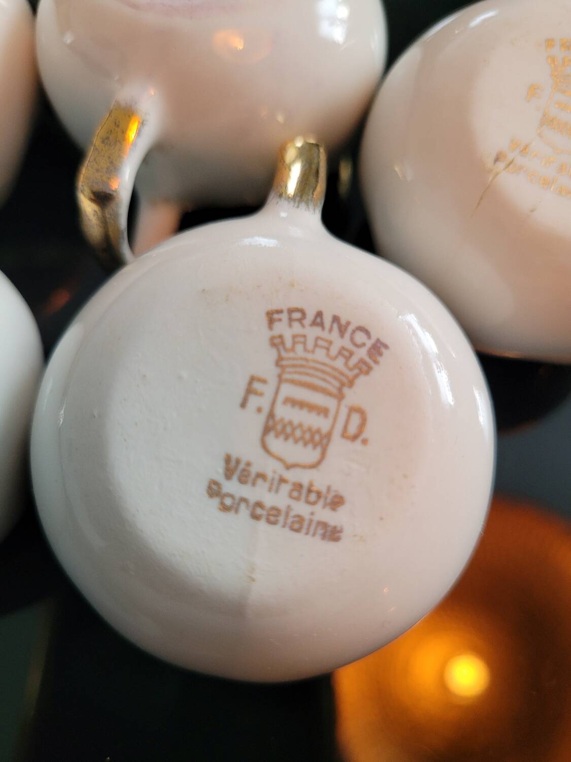 6 old porcelain coffee cups