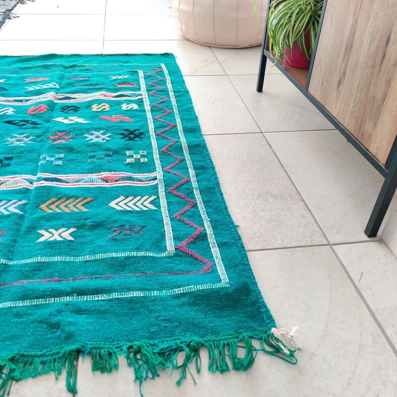 Berber carpet Ethnic Green 95x150 cm