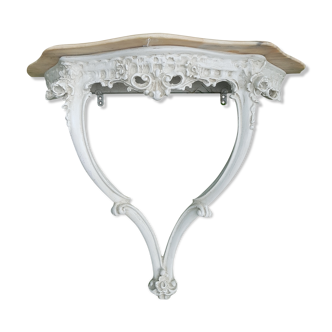 Console murale patinée style Louis XV Rocaille