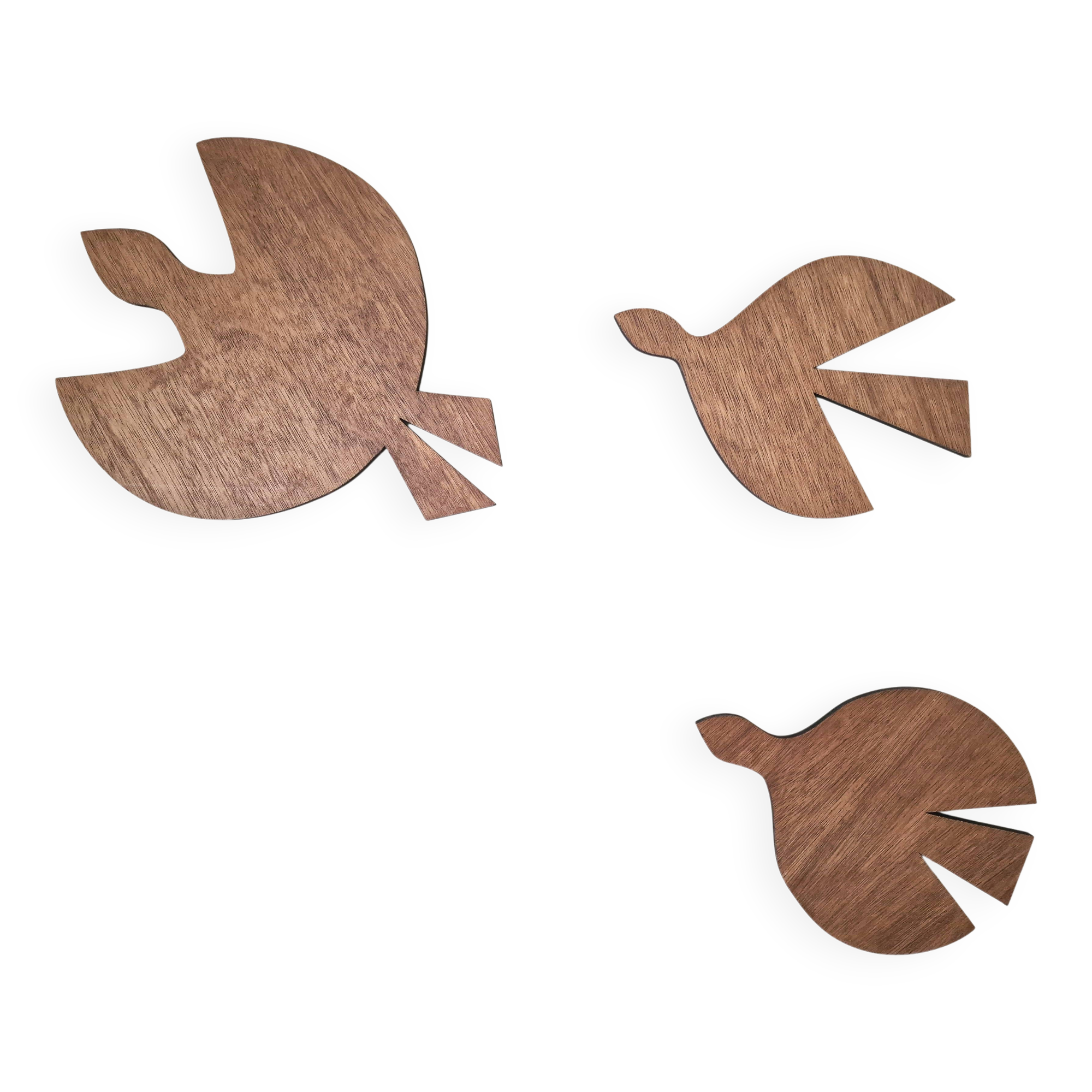 Wooden bird trio for wall decoration