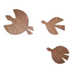 Wooden bird trio for wall decoration