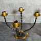 Pair of wrought iron candle holders four arms 50s