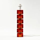 Grande lampe de table scandinave du milieu du siècle en verre et laiton par Carl Fagerlund pour Orrefors, Suède, 1960