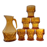 Orangeade service in amber glass