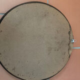 Round rattan mirror
