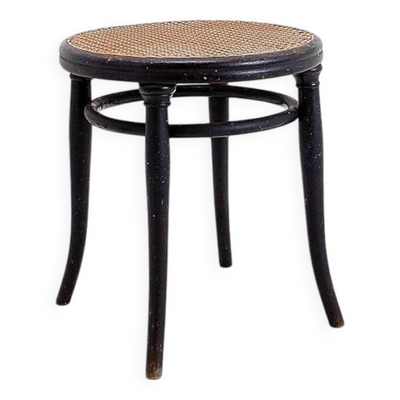 Thonet black bentwood stool - 20th