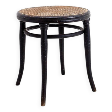 Thonet black bentwood stool - 20th