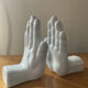 Pair of ceramic hand bookends in the 70s