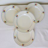 Série de 4 assiettes dessert vintage de la manufacture de Gien Nice 210687
