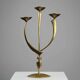 Solid Brass Three-Arm Candelabra — Modernist, 1960s