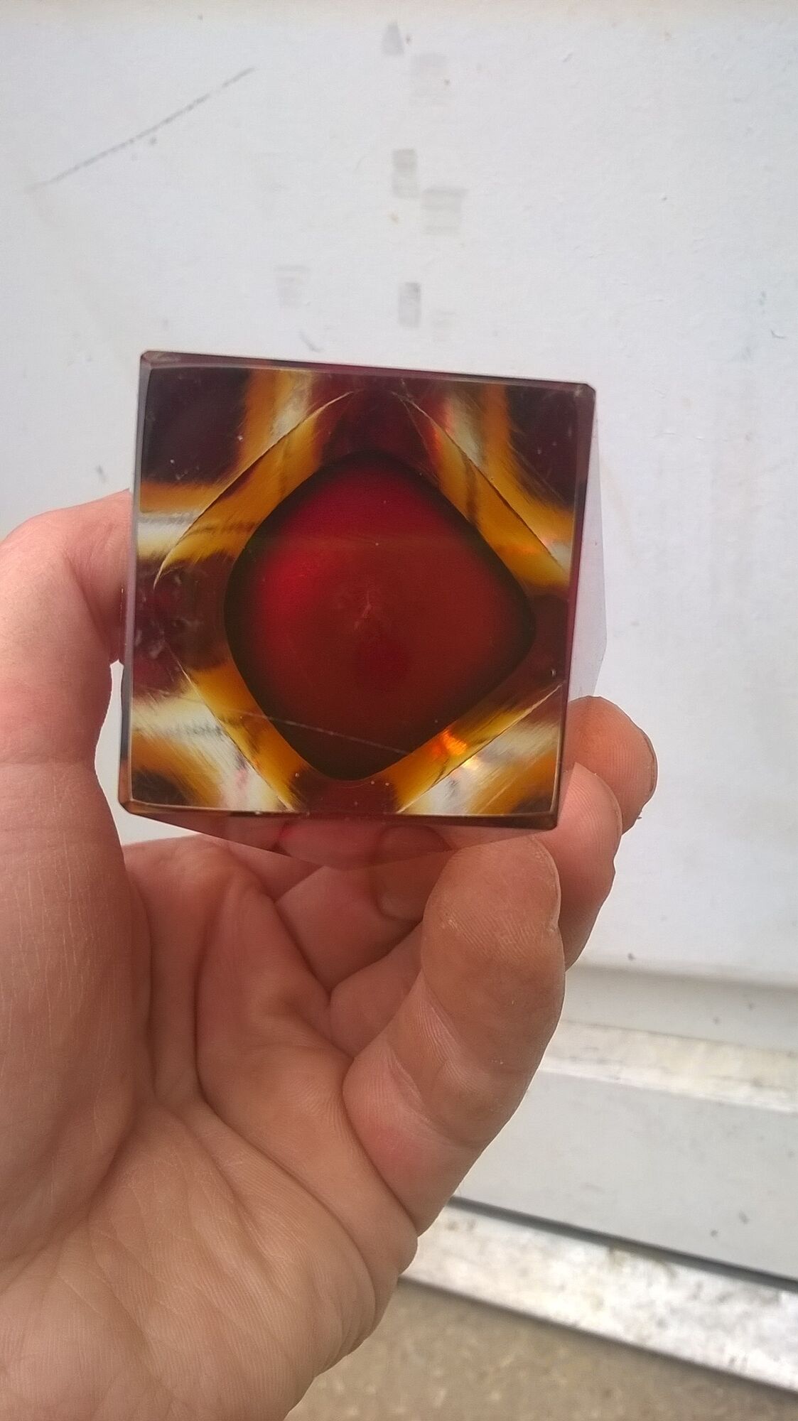 Vase sommerso murano glass by Flavio Poli 1960 Italy