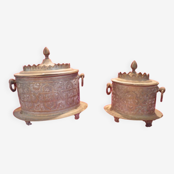 Two old oriental tea boxes
