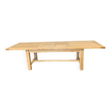Table de ferme en chêne massif avec 2 rallonges centrales