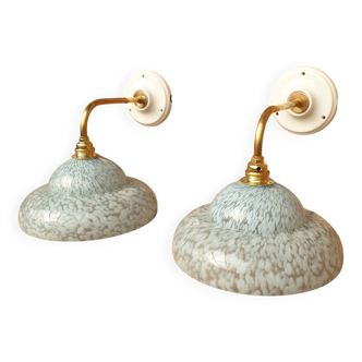 Swan neck wall lights in Clichy glass