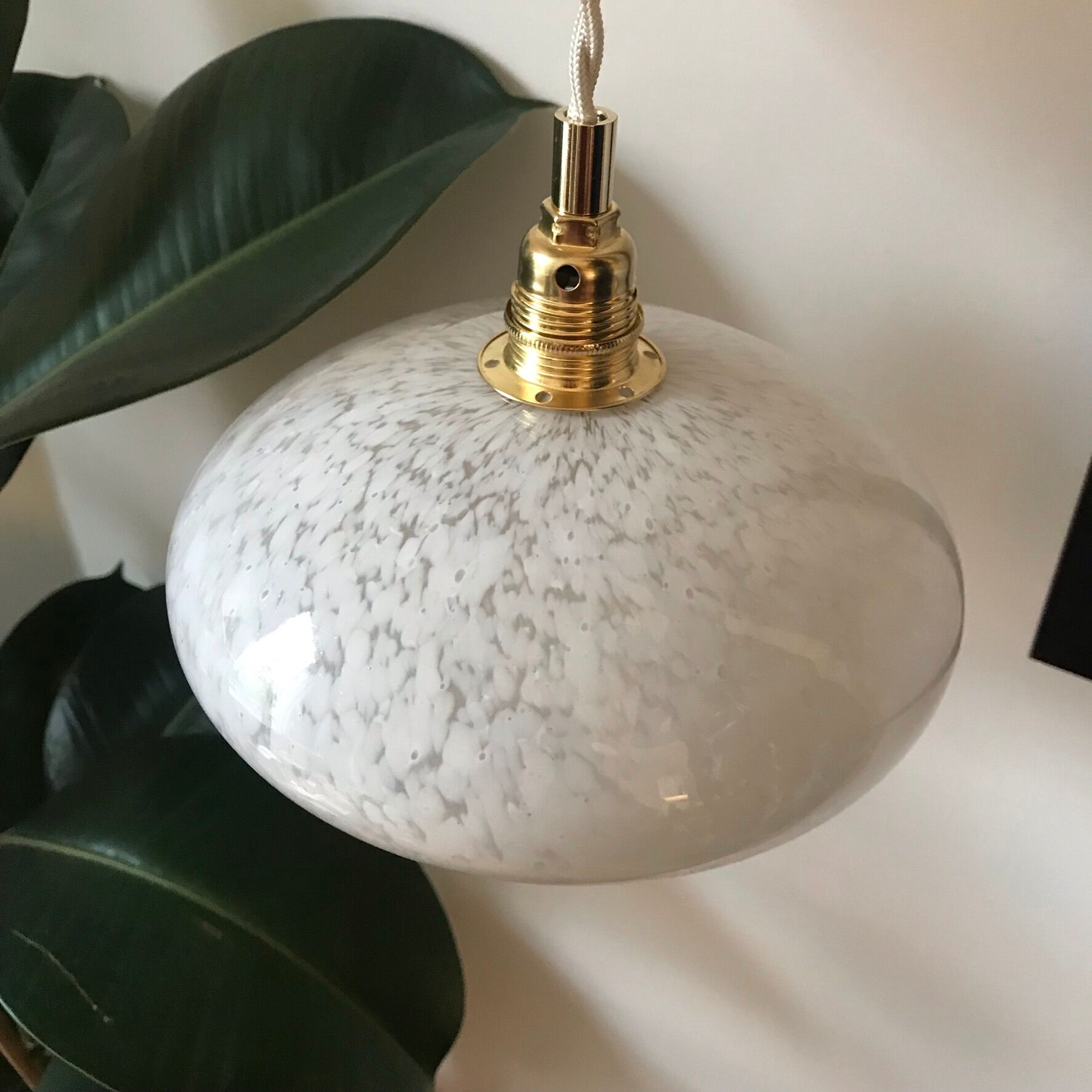 Art Deco glass pendant lamp from Clichy 30s