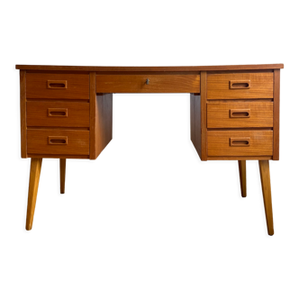 Vintage blond wood desk 60s / 70s