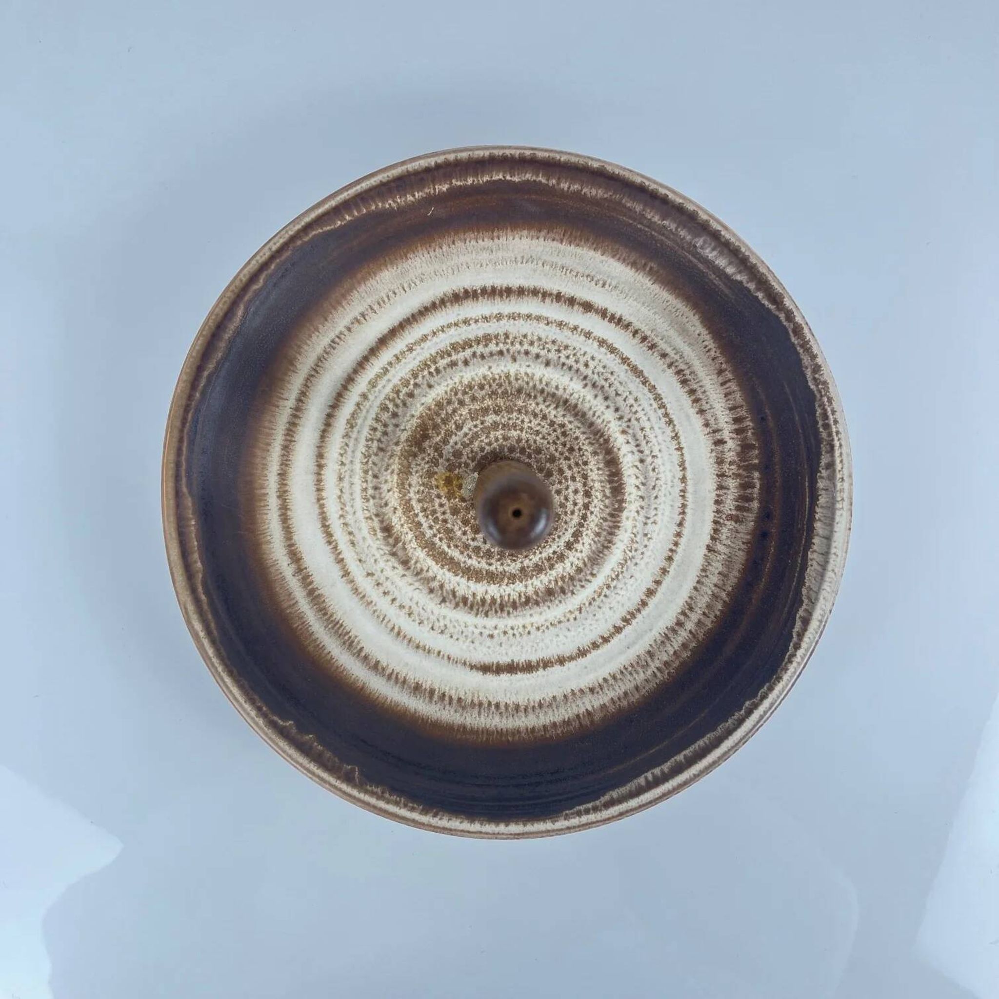 Round plate with ceramic handle, 1960s/70s