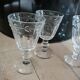 4 thick glass stemmed glasses