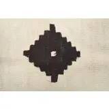 Vintage Turkish Oushak kilim rug handmade in brown 122x150.