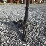 Table guéridon de bistrot pietement fonte et plateau effet marbre