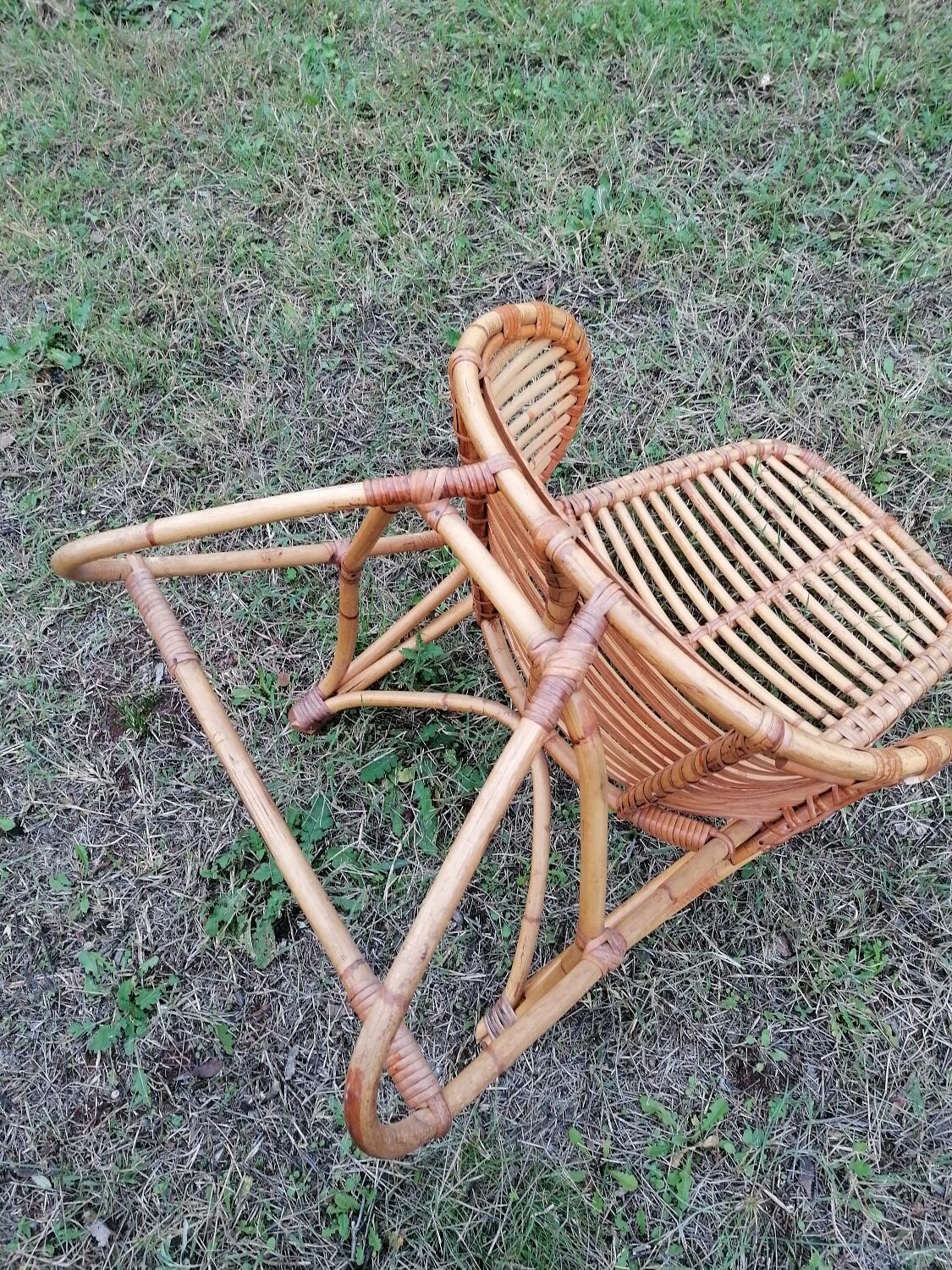 Vintage rattan armchair by Dirk Van Sliedregt for Rohe Noordwolde.