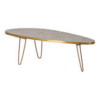 Brass and mosaic coffee table