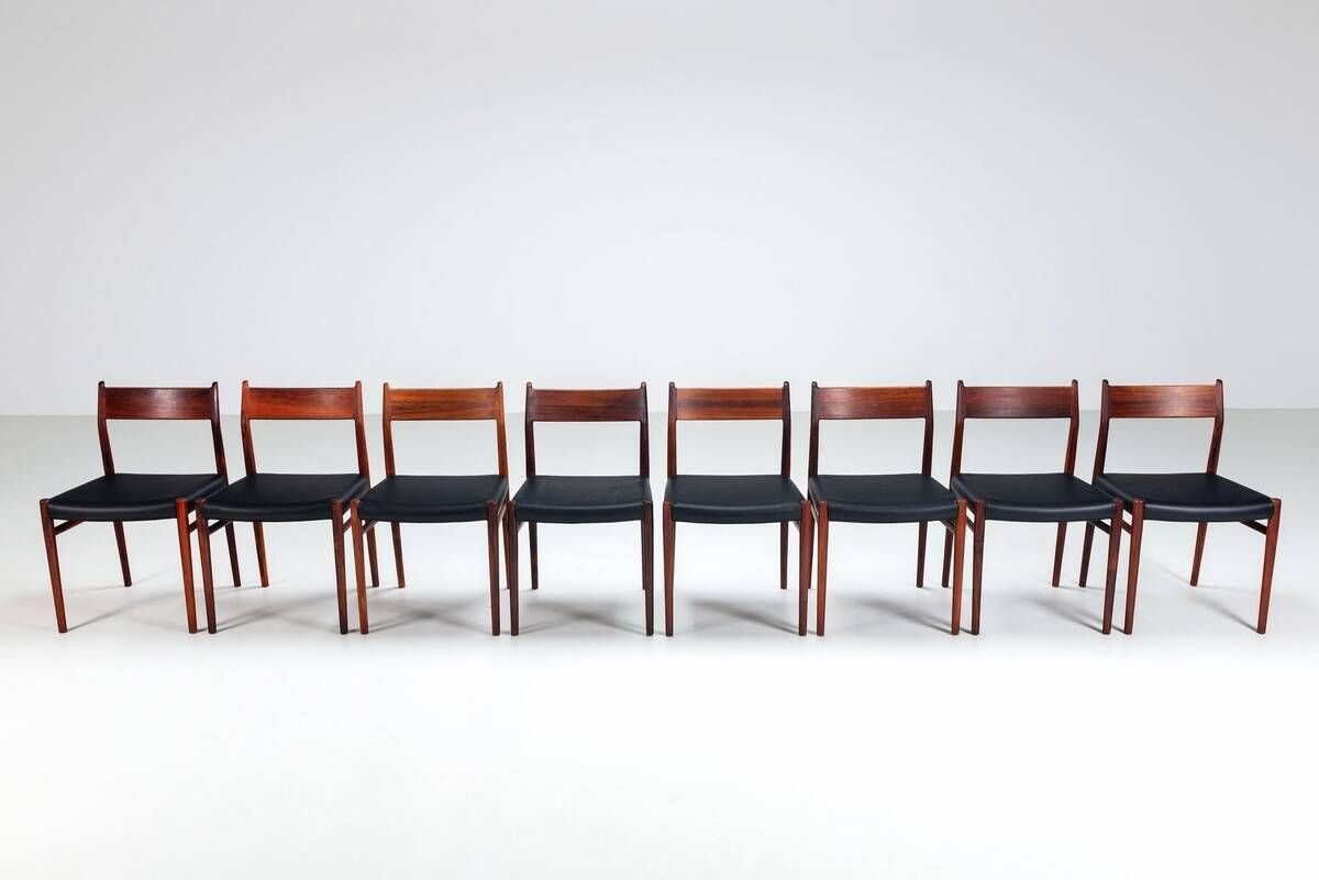 Arne Vodder model 418 dining chairs in rosewood Sibast Mobler Denmark 1960