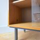 Low buffet or wooden display cabinet with sliding door - 1950s design