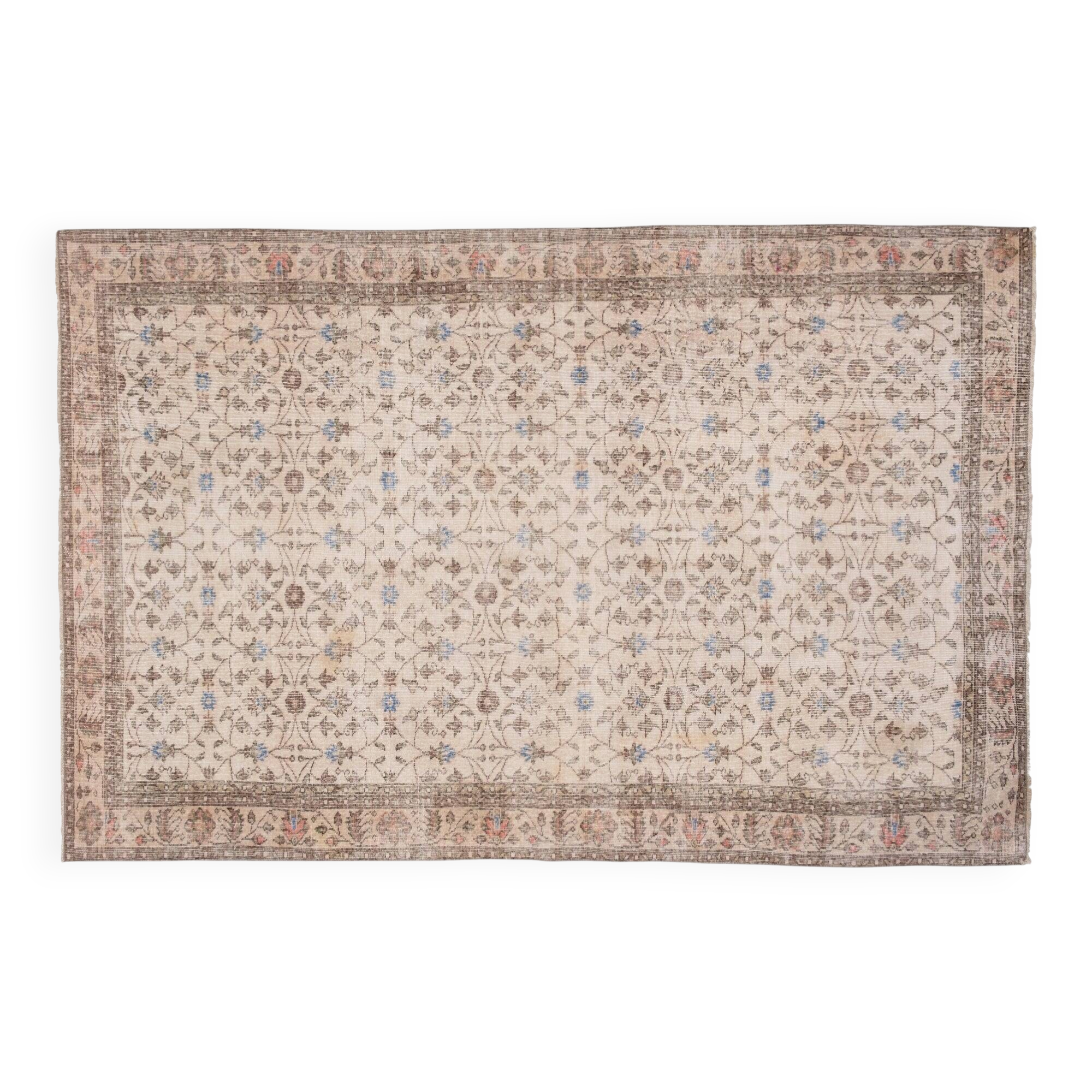 Vintage Turkish Oushak rug 212x321 cm