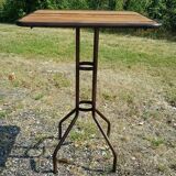 Teak and wrought iron high table