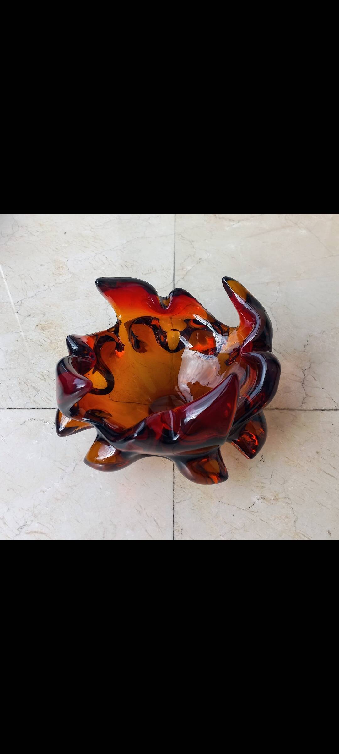 Fiery amber Murano centerpiece