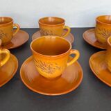 6 coffee cups + saucers