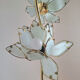 Vintage gold lotus flower floor lamp, Italian design light fixture with 3 lights.