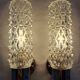 Pair of vintage Art Deco space age chrome and molded glass wall sconces