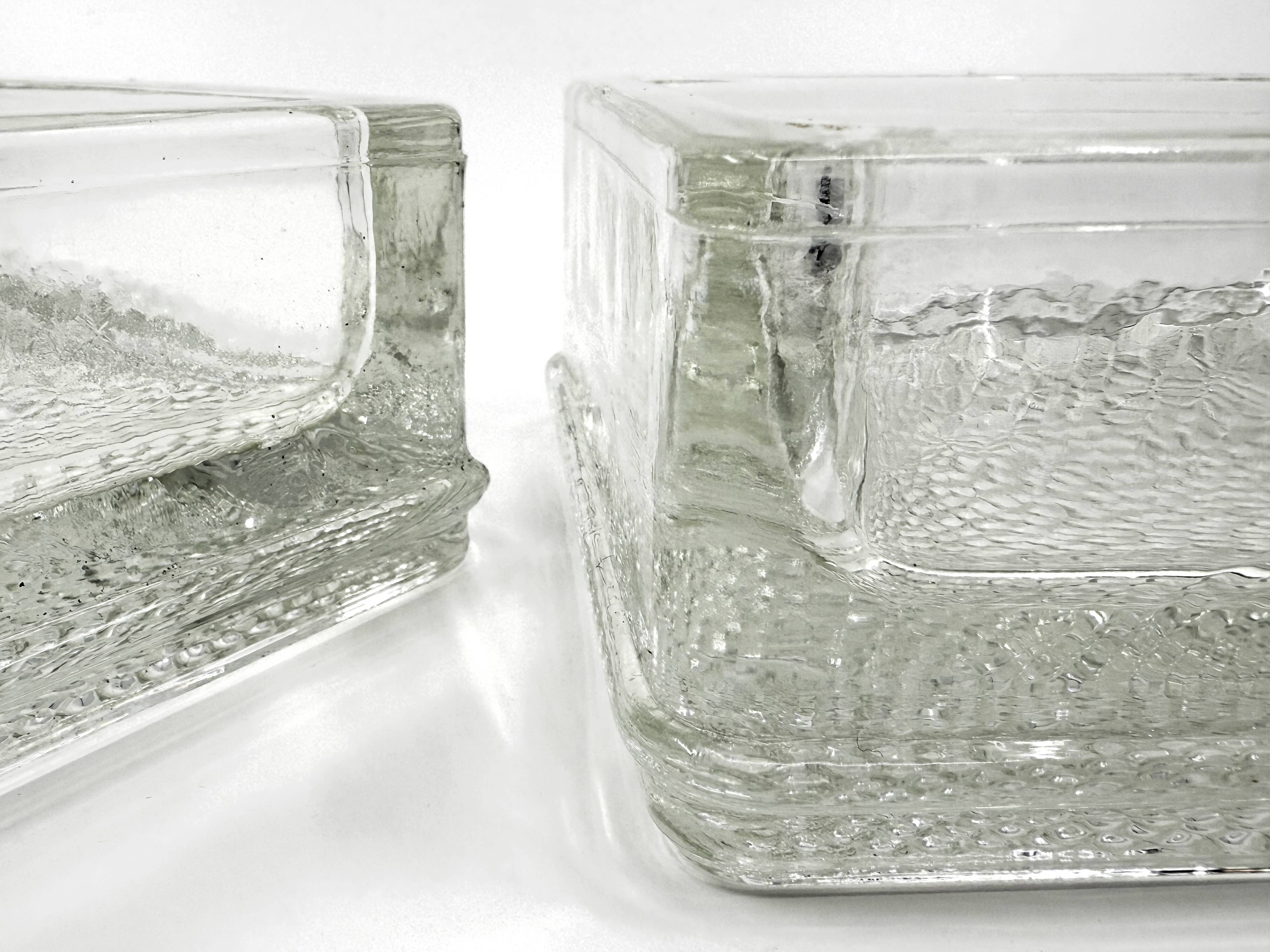 2 Pocket emptiers/ashtrays/paperweights • Lumax • Saint-Gobain • 1950