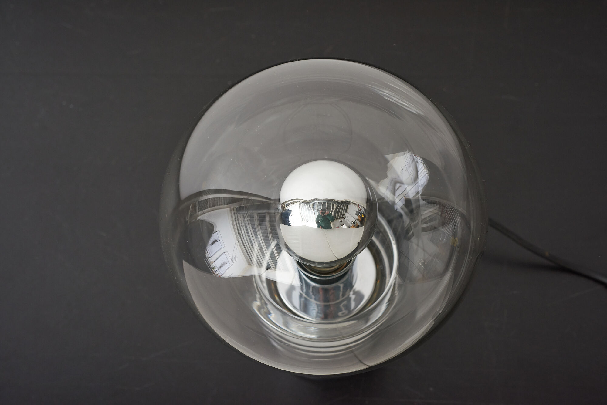 Bulb table light designed by Ingo Maurer, Munich 1966.