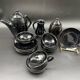 Brutalist black ceramic coffee service – Modernist design