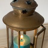 Vintage glass and metal lantern