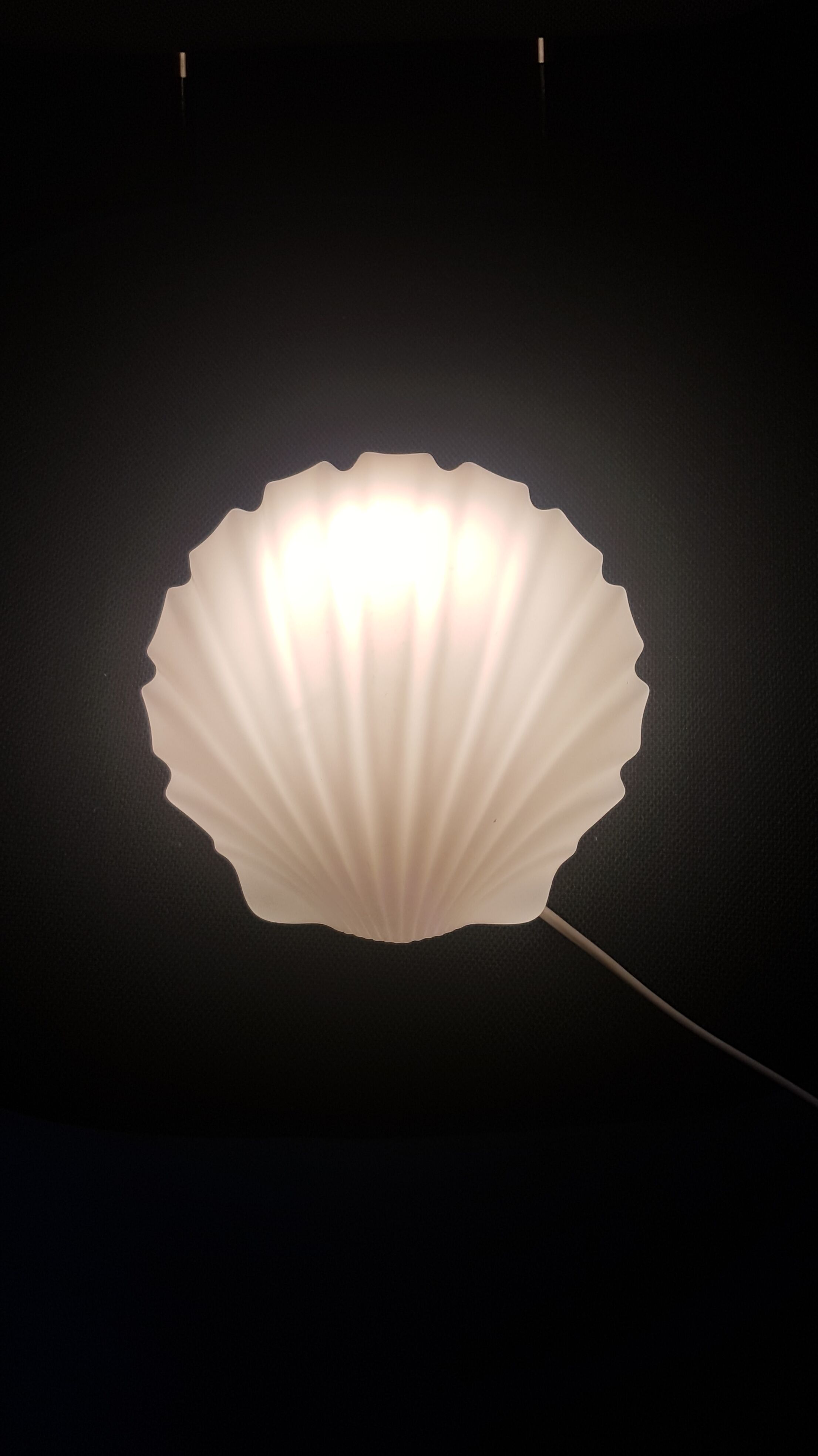 Glashutte Limburg - opal glass shell wall lamp / sconce vintage, 1960s 1970s Germany