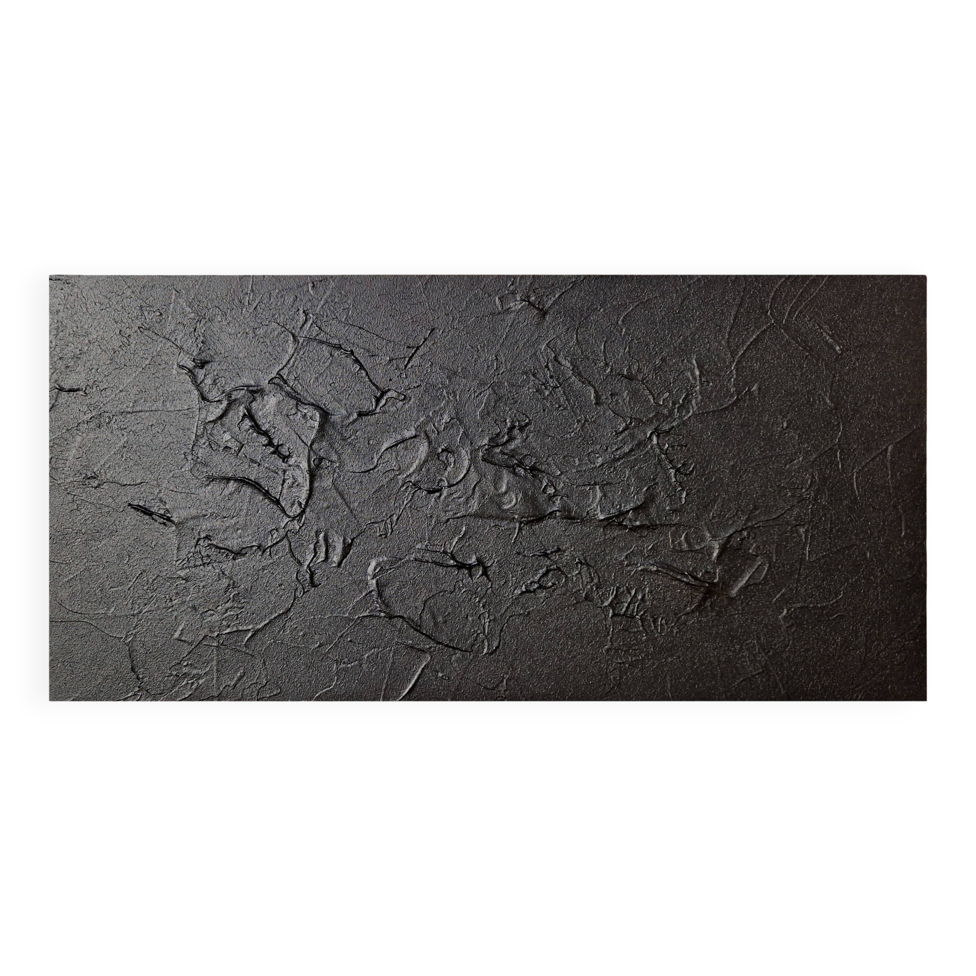 Minimalist monochrome abstract painting black