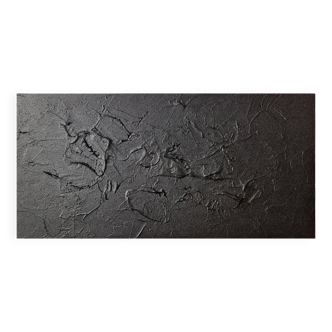 Tableau peinture abstraite monochrome minimaliste noir