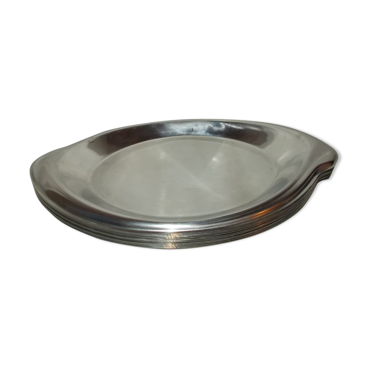Lot of 10 oval stainless steel dishes