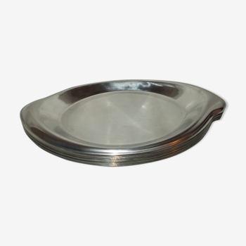 Lot de 10 plats ovales en inox