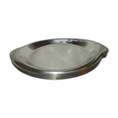 Set of 10 oval stainless steel dishes