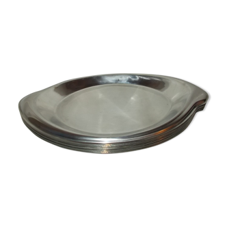 Lot de 10 plats ovales en inox