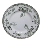 Assiette plate en faience de Saint Amand et Hamage  , Terre de fer , Modern Style ,coloris vert