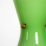 Very beautiful Mid Century flashed glass Diabolo pendant lamp in Green