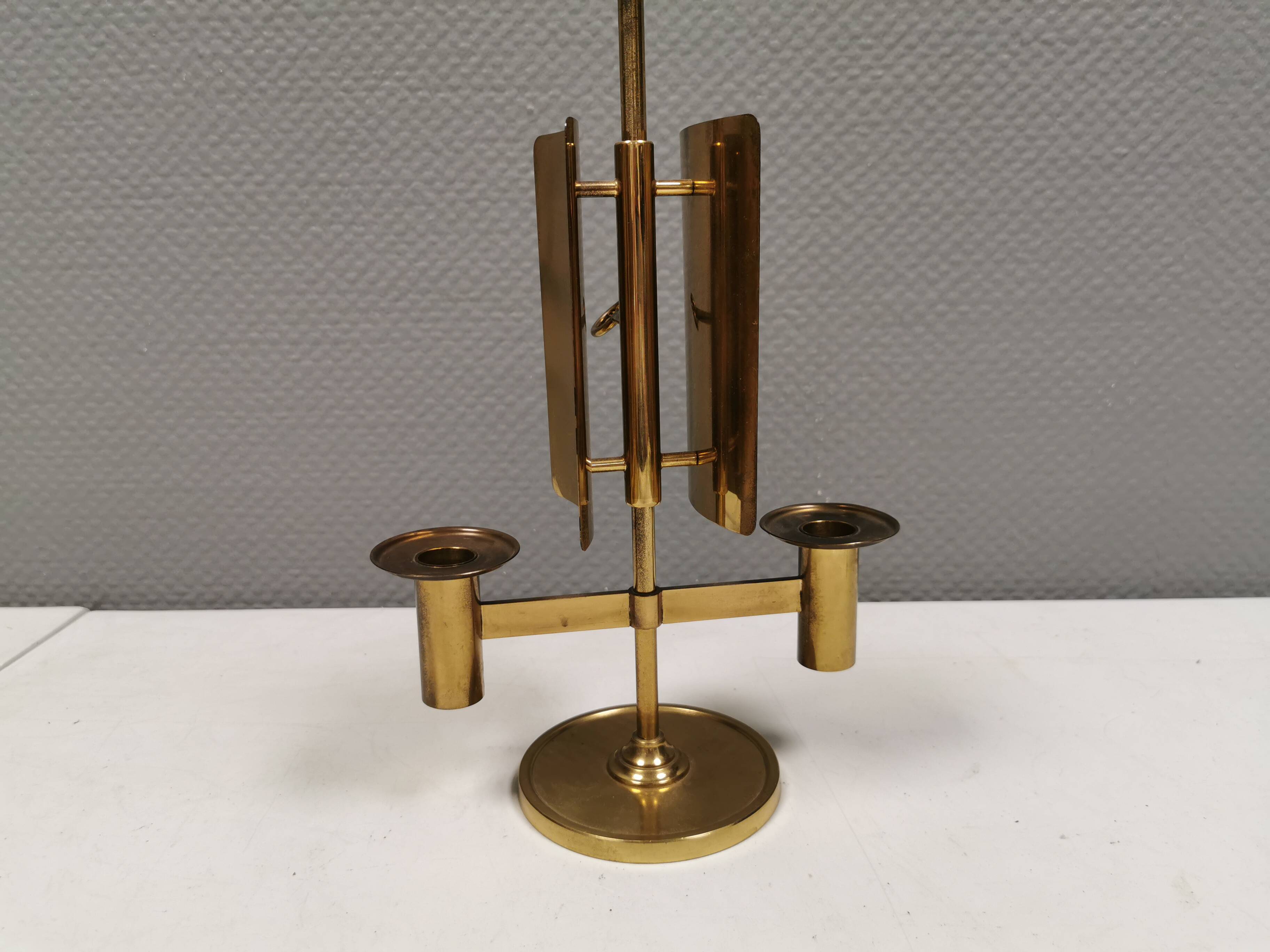 Danish double candle holder in solid brass 1960-70s.