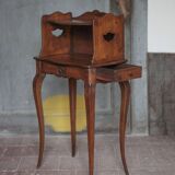 Bedside table, nightstand wood, accent furniture, antique furniture.